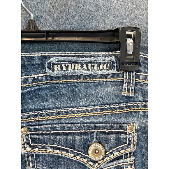 Hydraulic Womens 15/16 Bailey Slim Boot Distressed Blue Jeans Rodeo - Picture 9 of 10